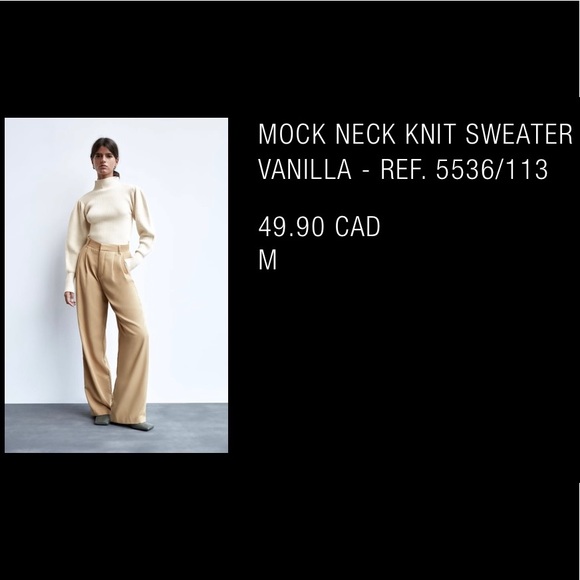 Zara mock neck knit sweater - Picture 1 of 2